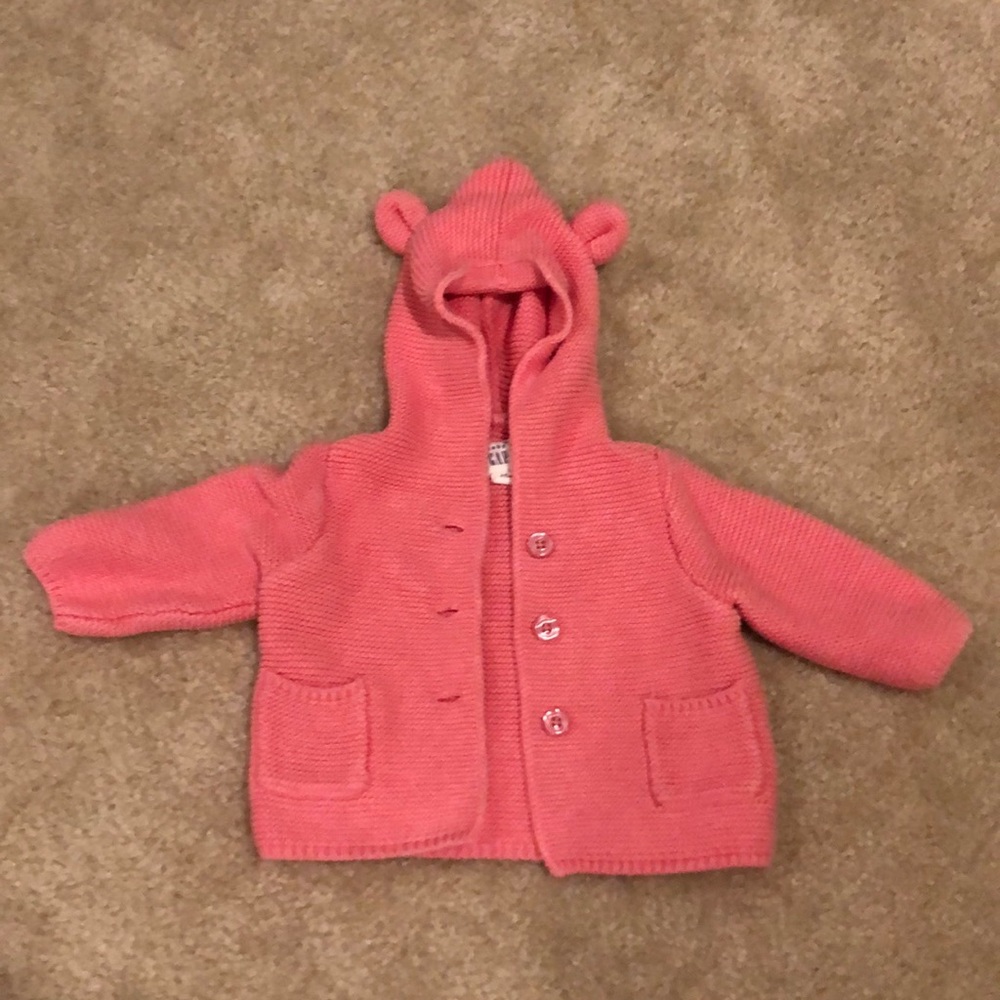 Baby Gap pink sweater hoodie with ears